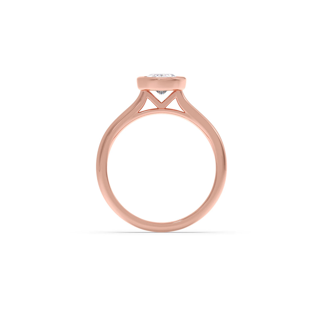 1 ct Bezel setting Oval Cut Solitaire Ring