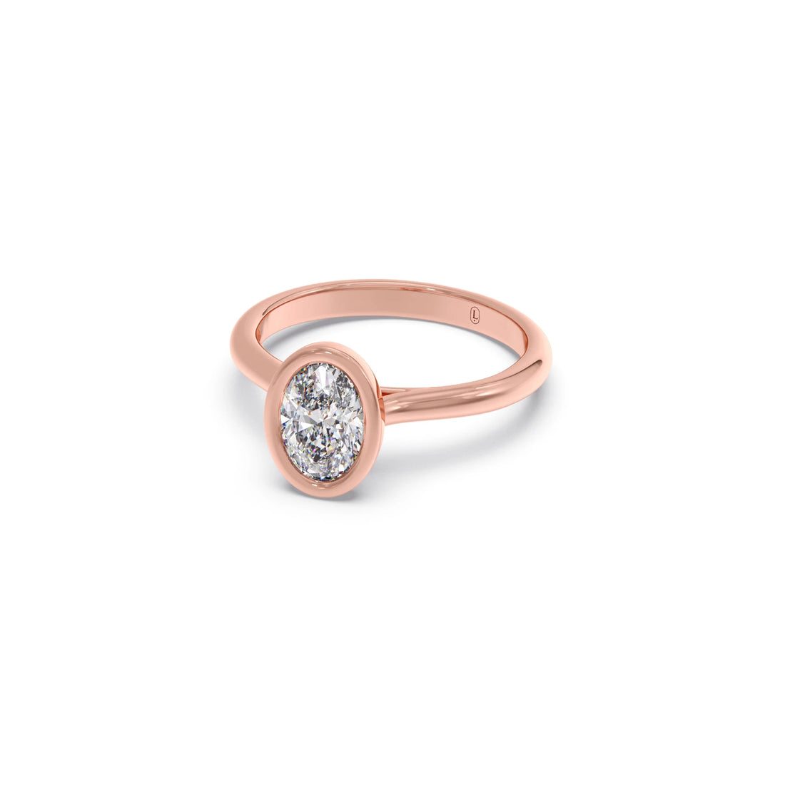 1 ct Bezel setting Oval Cut Solitaire Ring