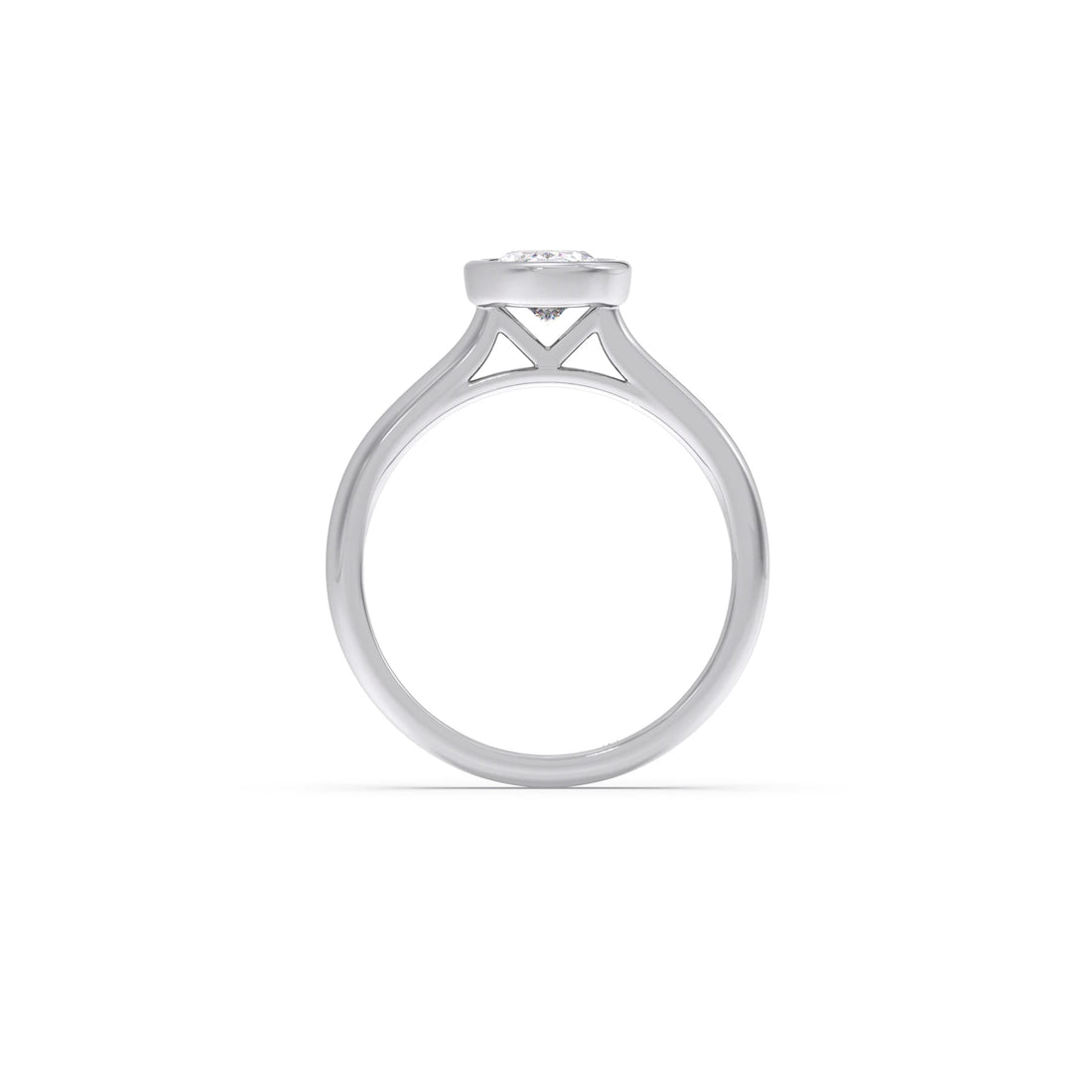 1 ct Bezel setting Oval Cut Solitaire Ring