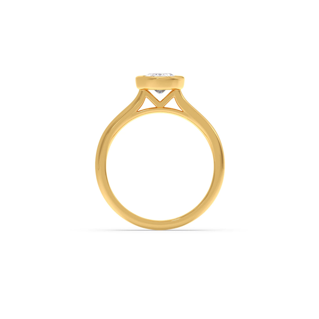 1 ct Bezel setting Oval Cut Solitaire Ring
