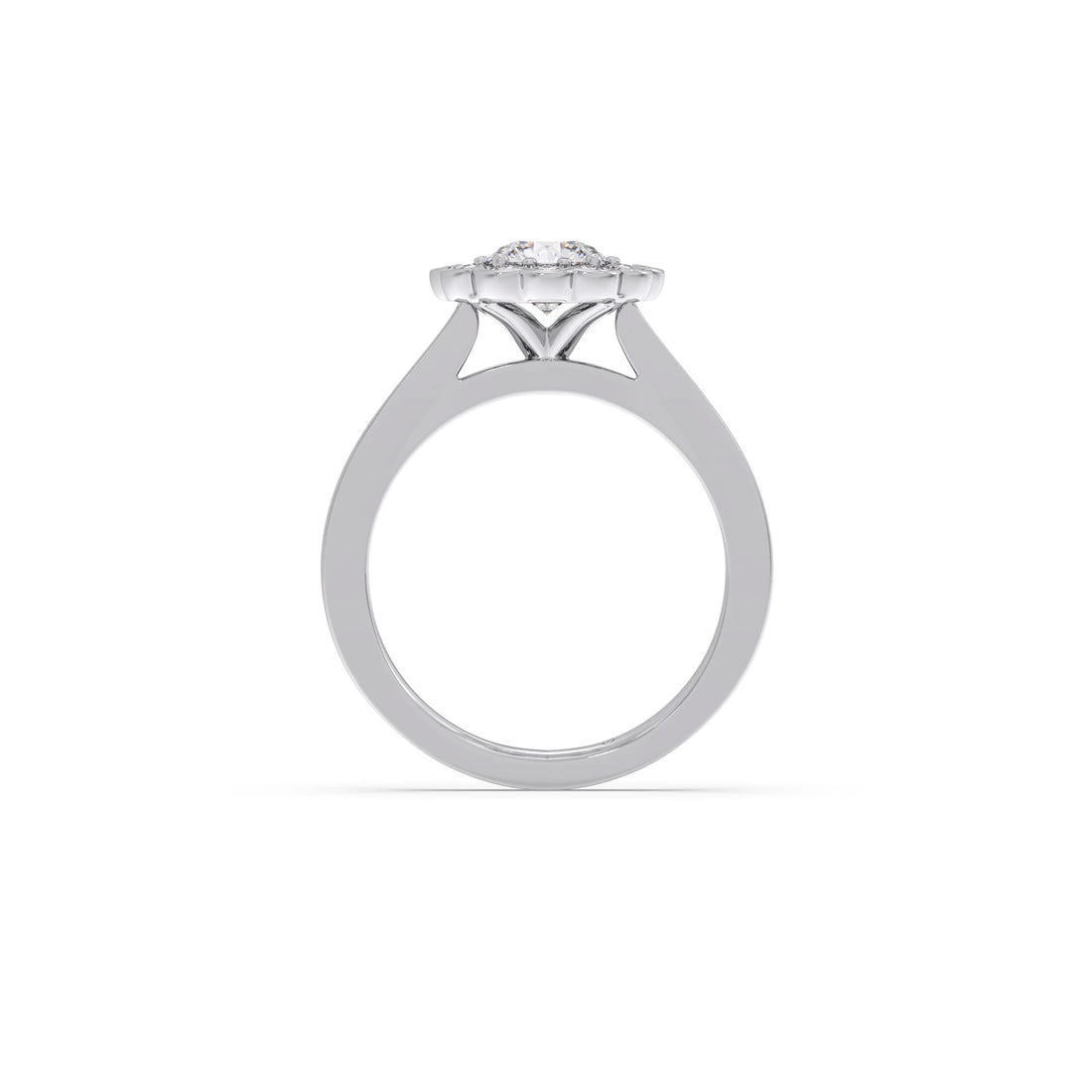 Round Solitaire with Accent Diamonds Ring