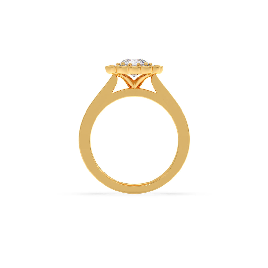 Round Solitaire with Accent Diamonds Ring