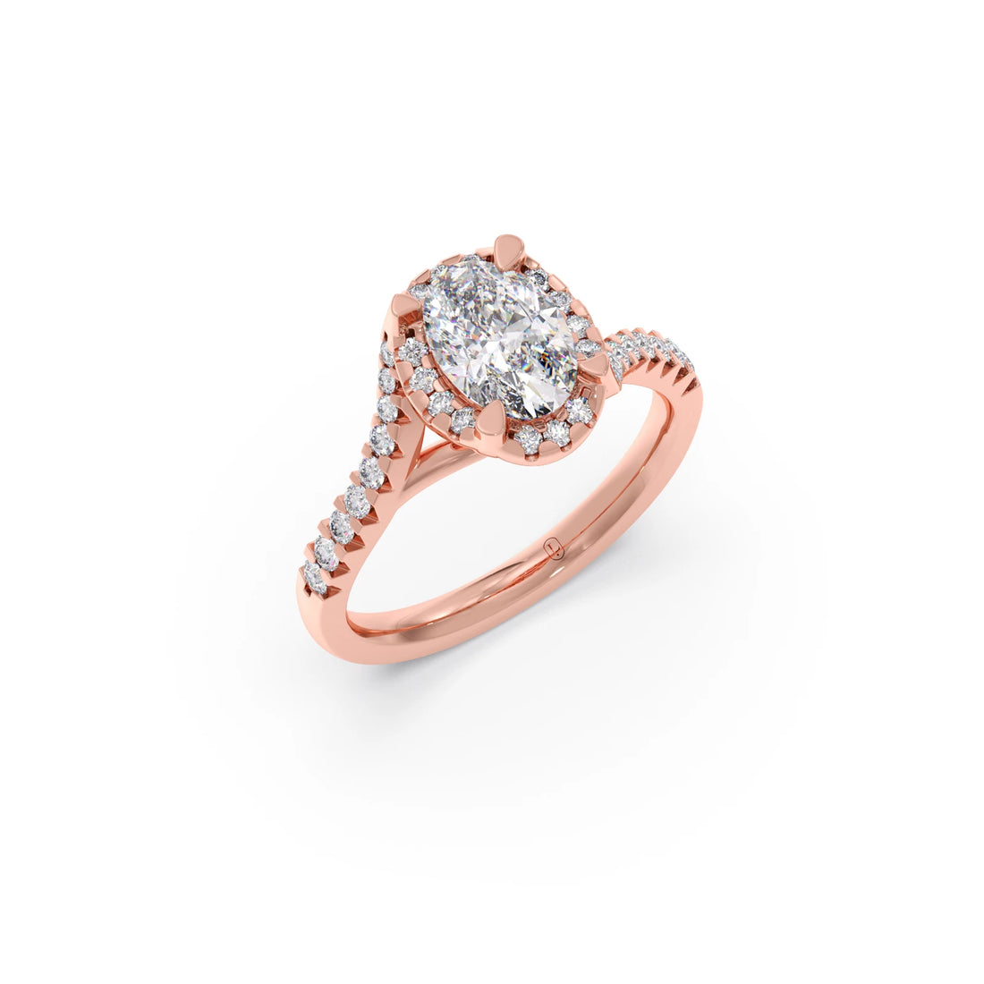 Oval Center Halo Diamond Engagement Ring