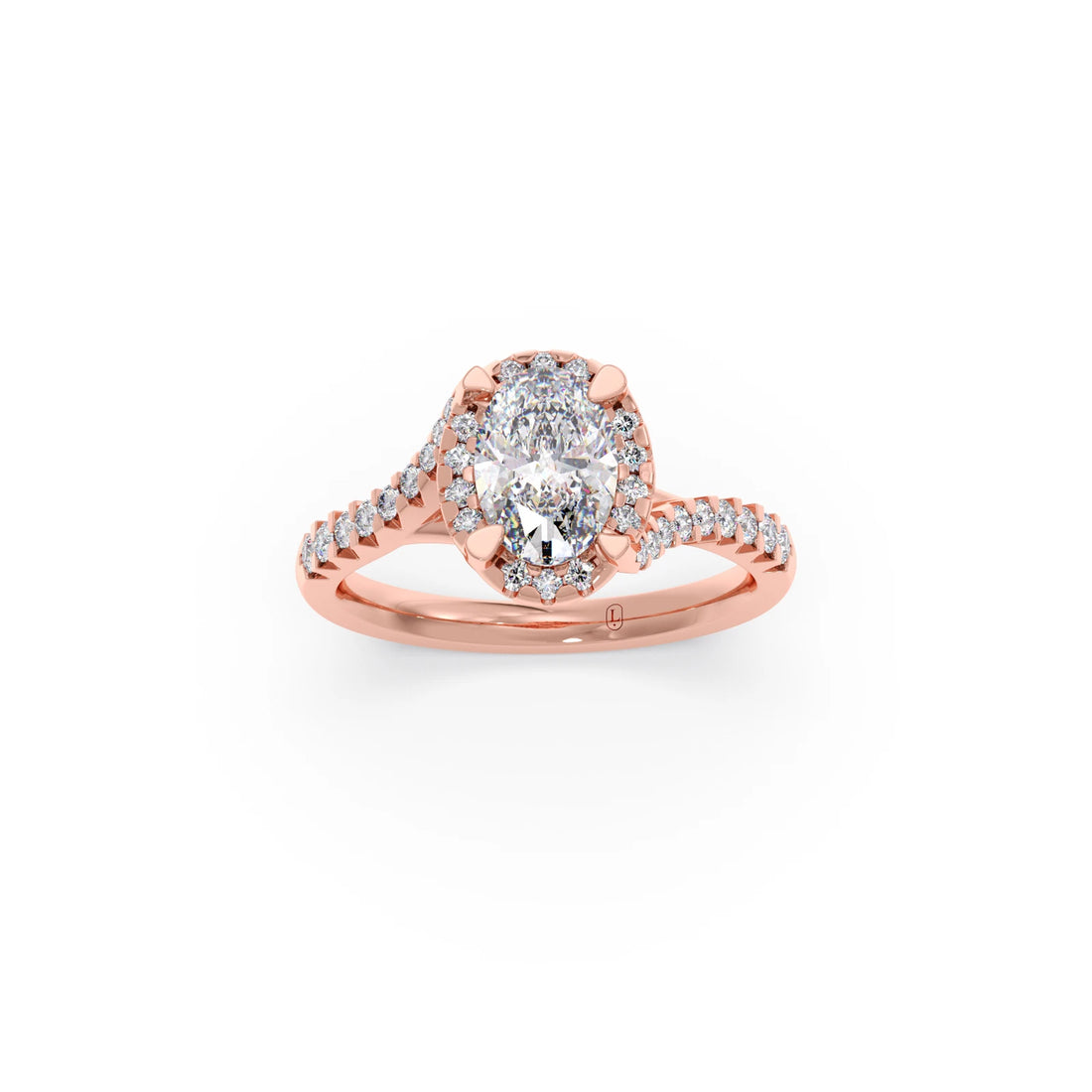 Oval Center Halo Diamond Engagement Ring