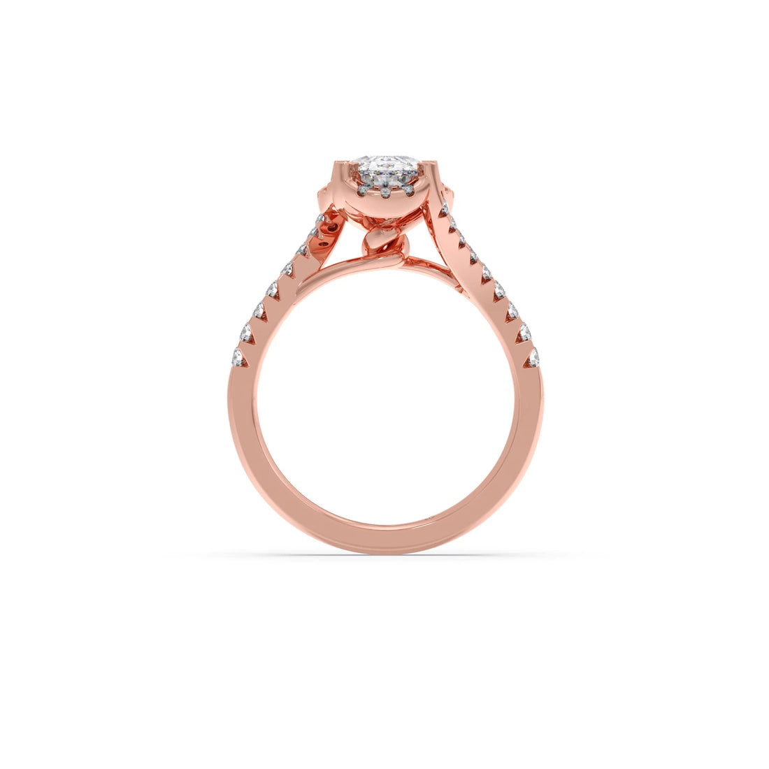 Oval Center Halo Diamond Engagement Ring