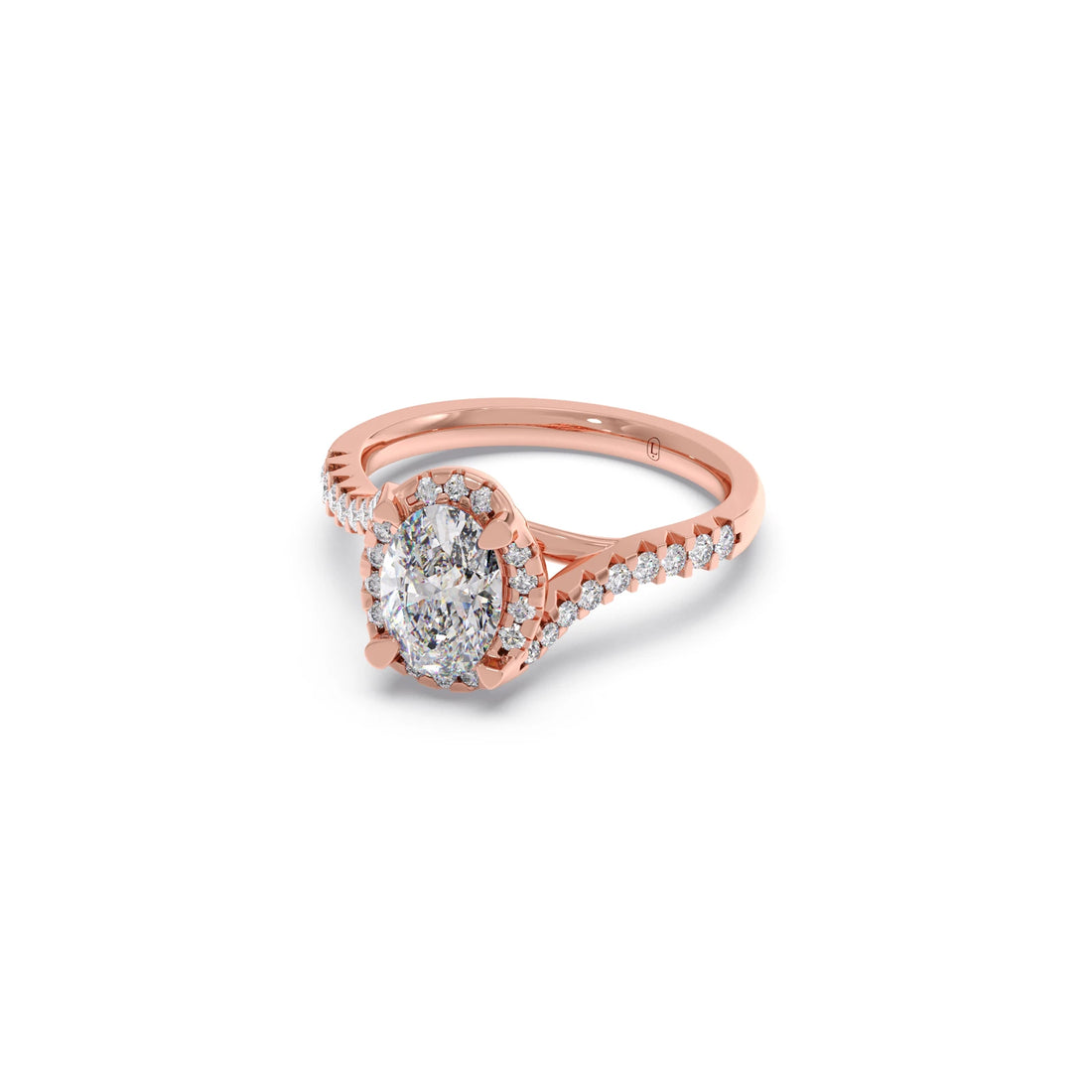 Oval Center Halo Diamond Engagement Ring