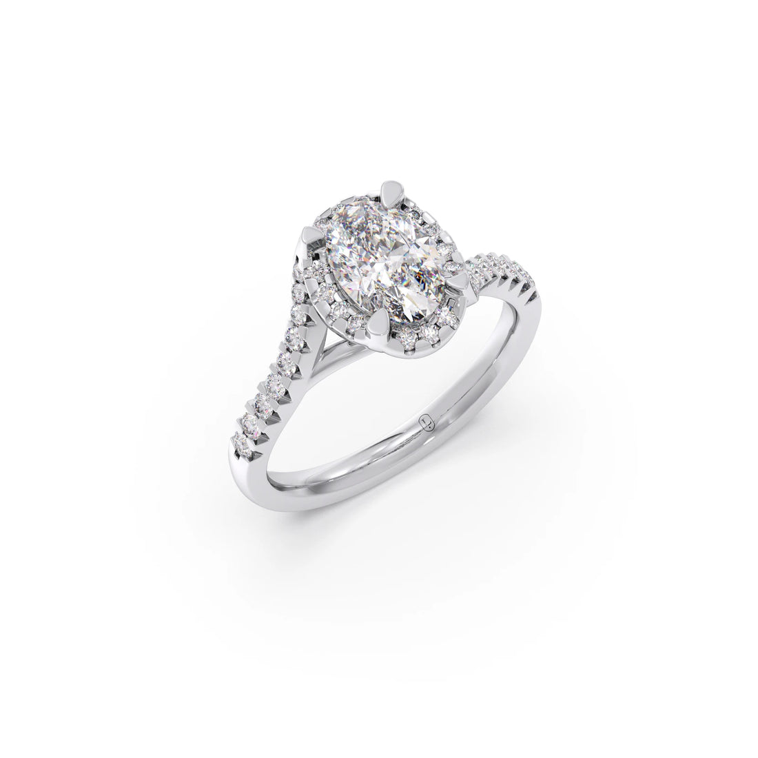 Oval Center Halo Diamond Engagement Ring