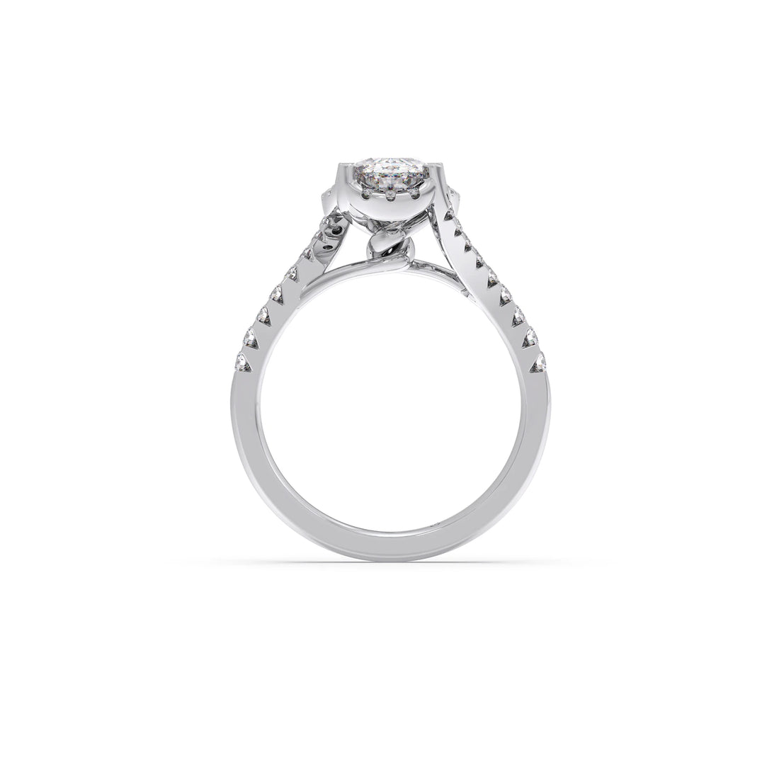 Oval Center Halo Diamond Engagement Ring