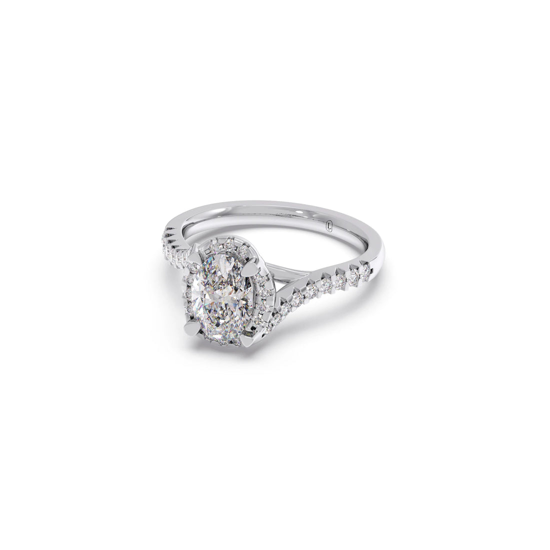 Oval Center Halo Diamond Engagement Ring