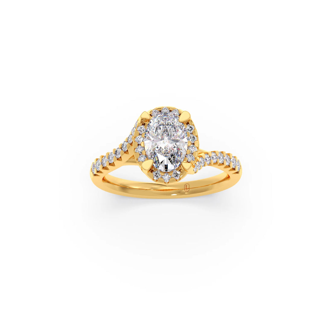 Oval Center Halo Diamond Engagement Ring