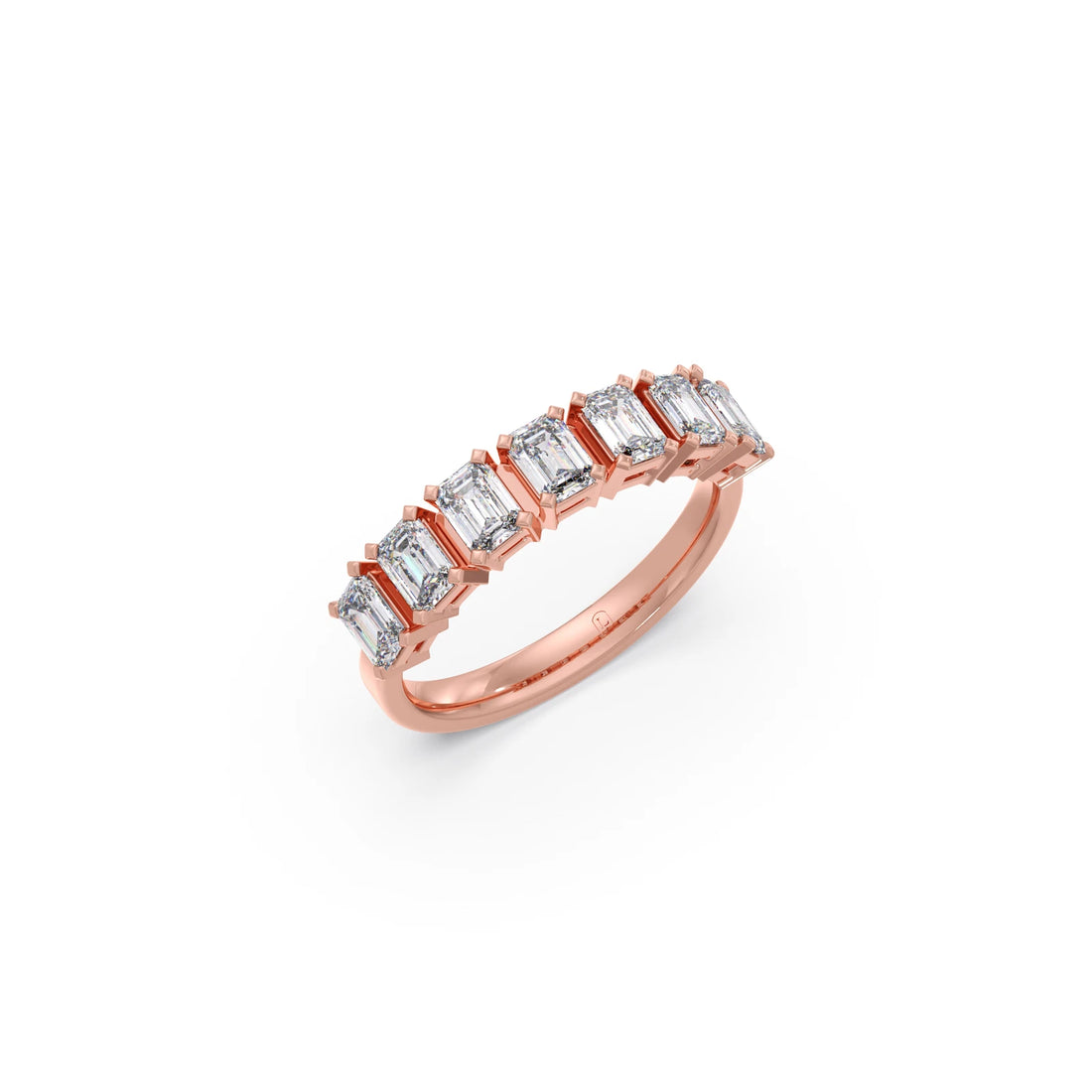 0.97ct Half Eternity Emerald Diamond Band