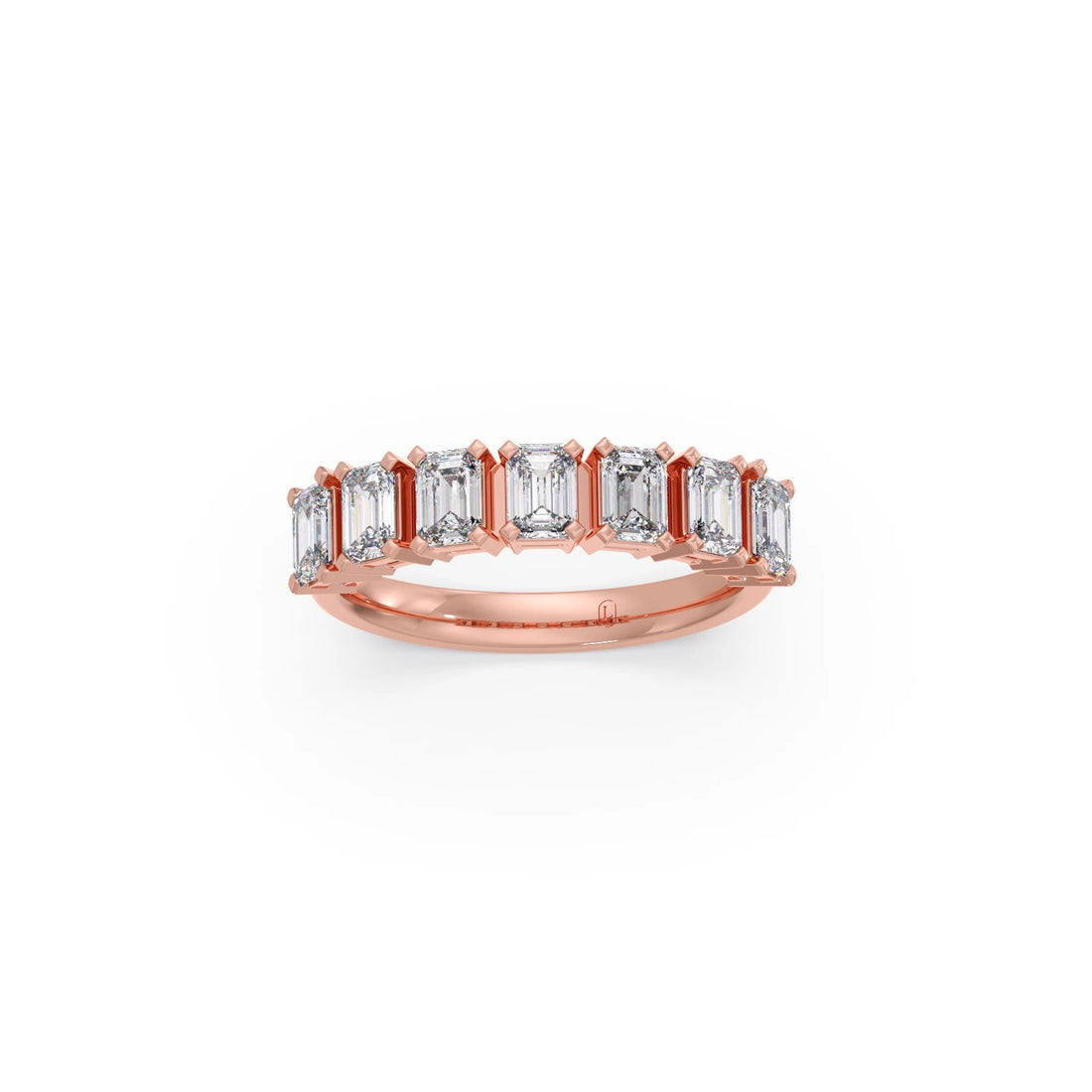 0.97ct Half Eternity Emerald Diamond Band