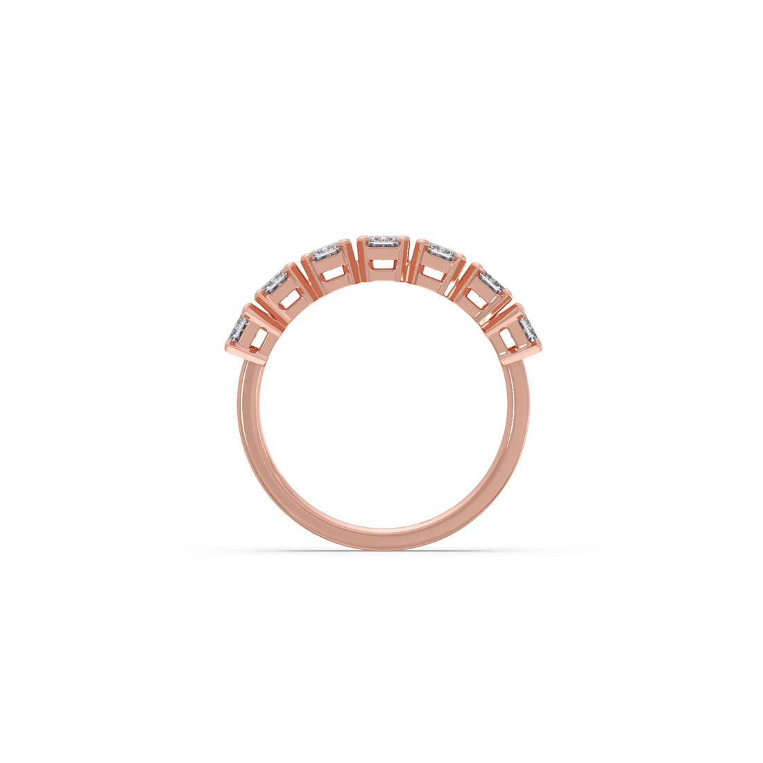 0.97ct Half Eternity Emerald Diamond Band
