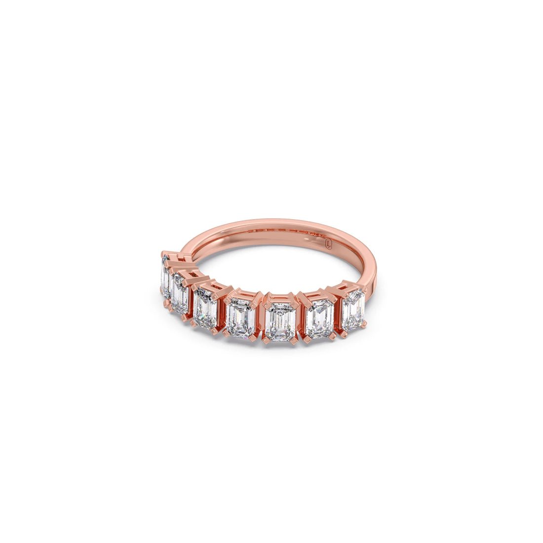0.97ct Half Eternity Emerald Diamond Band