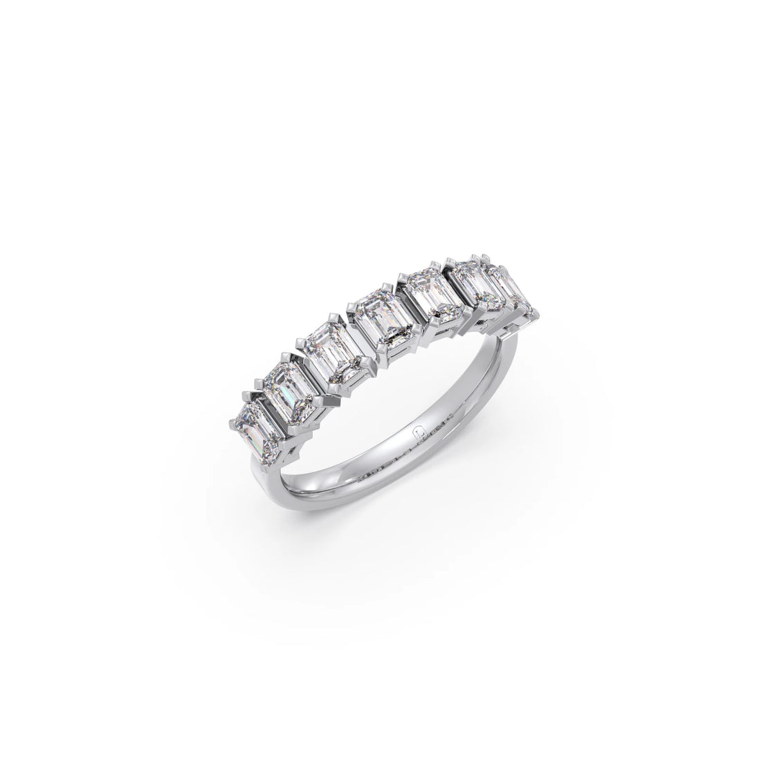 0.97ct Half Eternity Emerald Diamond Band