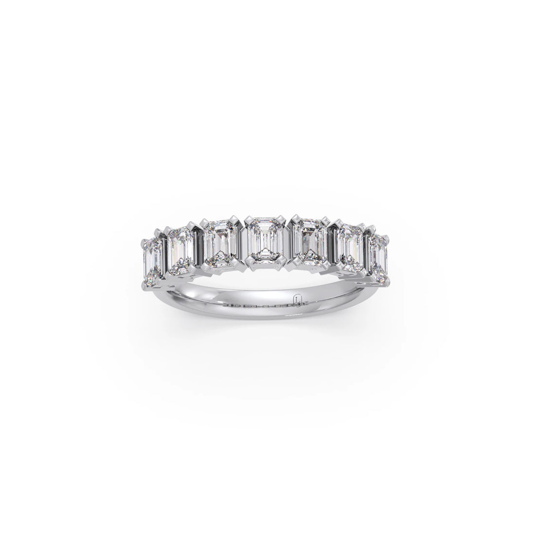 0.97ct Half Eternity Emerald Diamond Band