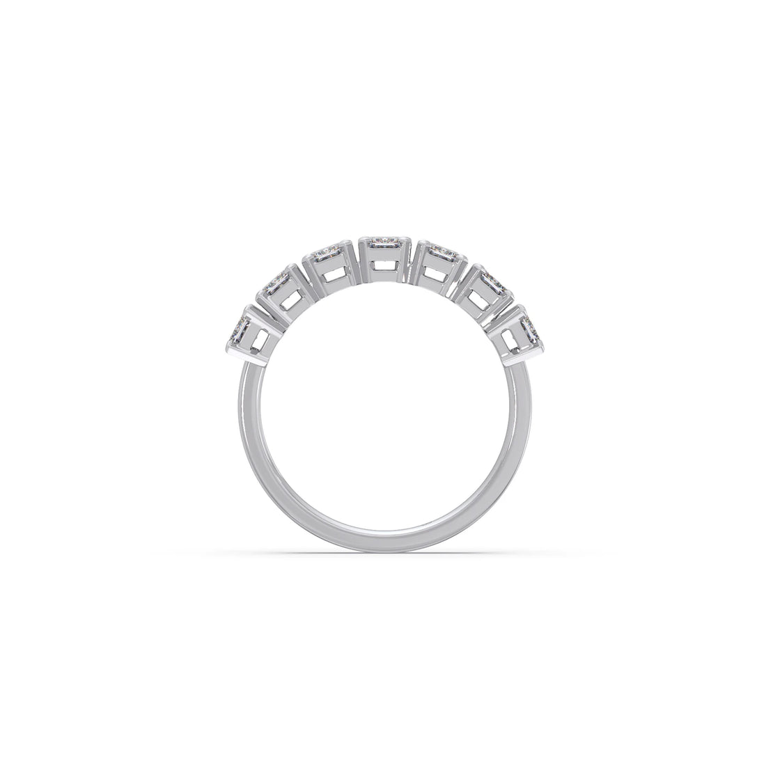 0.97ct Half Eternity Emerald Diamond Band