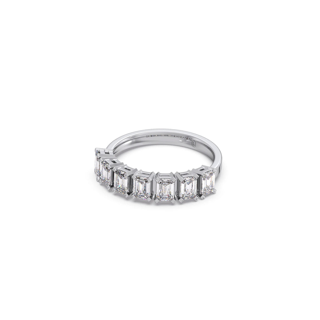 0.97ct Half Eternity Emerald Diamond Band