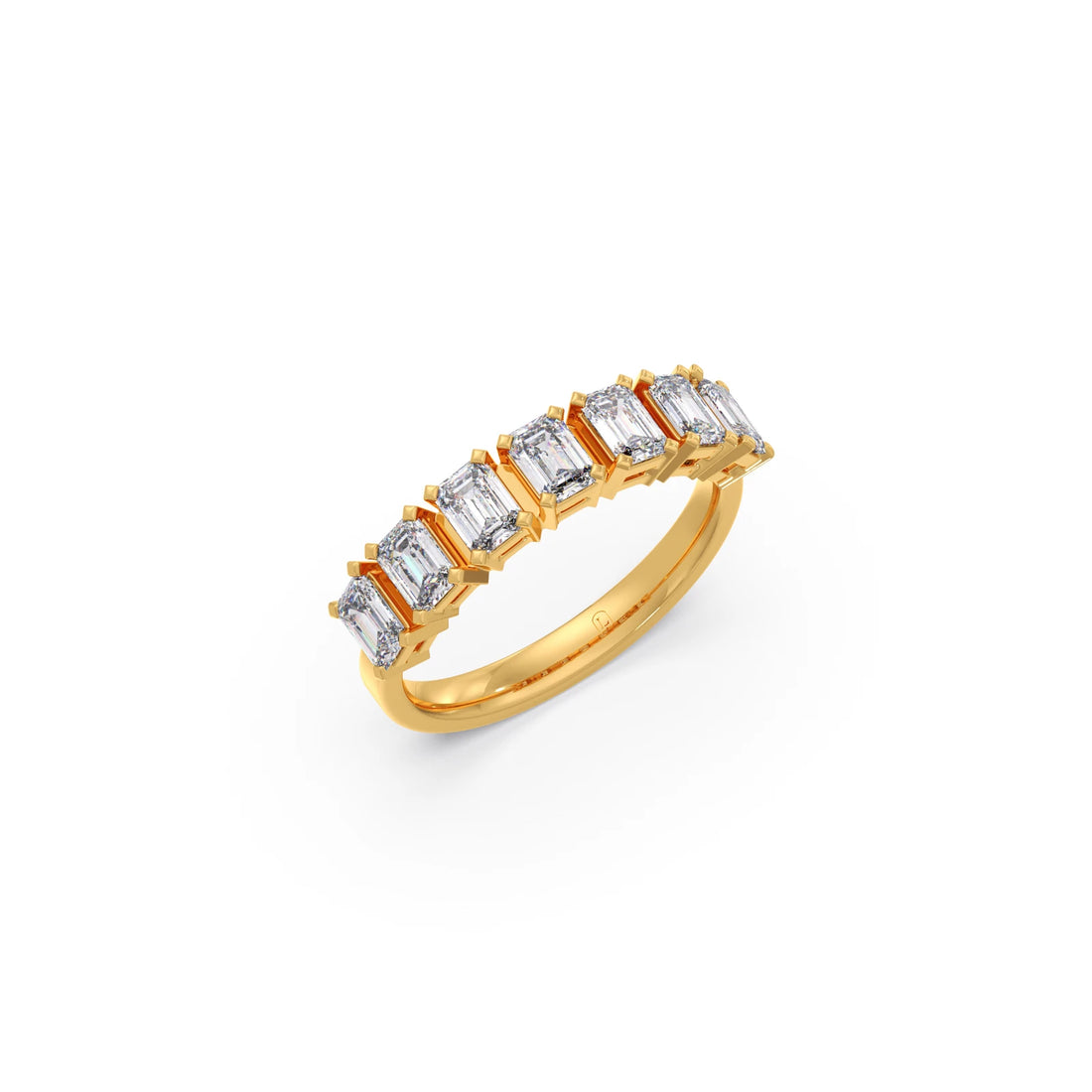 0.97ct Half Eternity Emerald Diamond Band