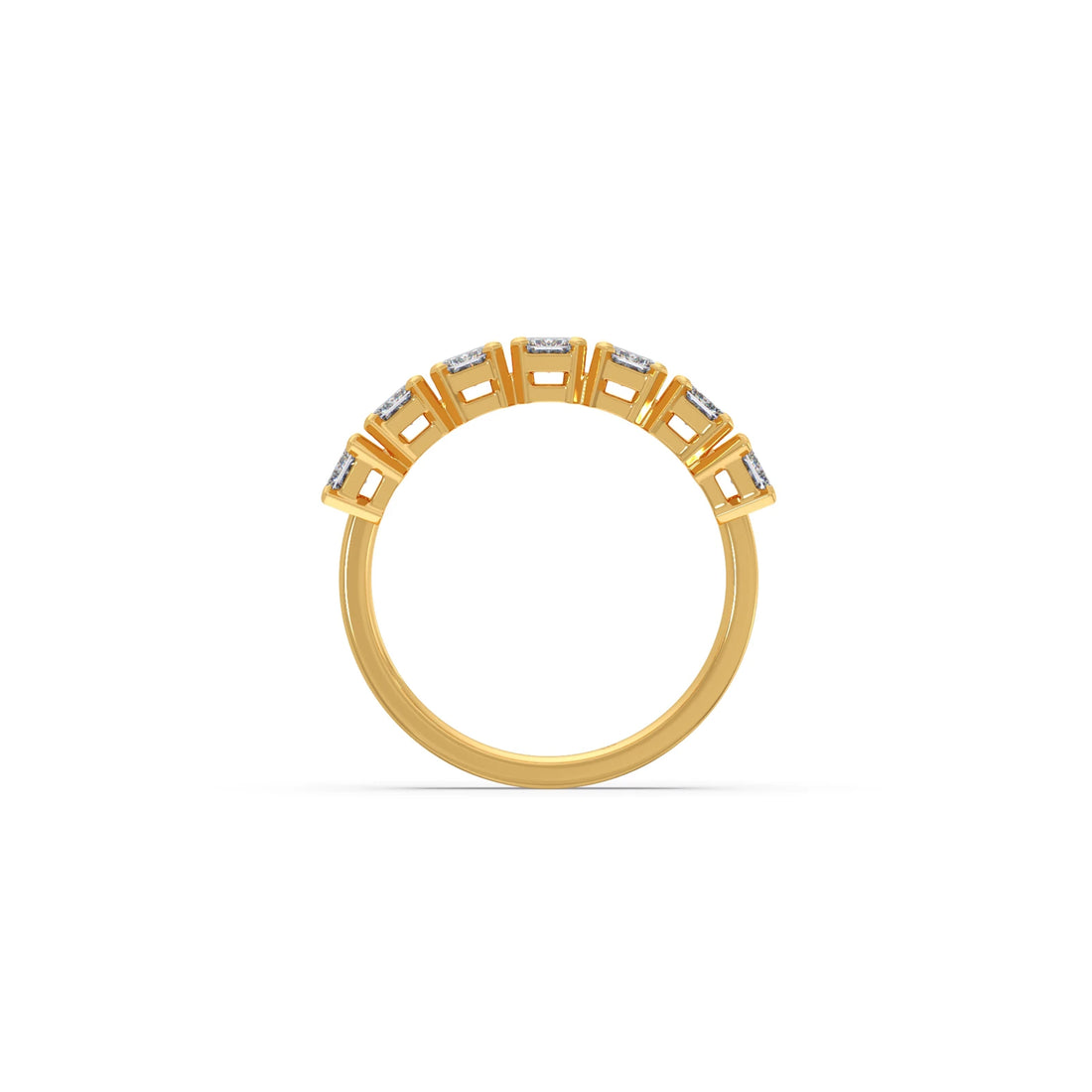 0.97ct Half Eternity Emerald Diamond Band