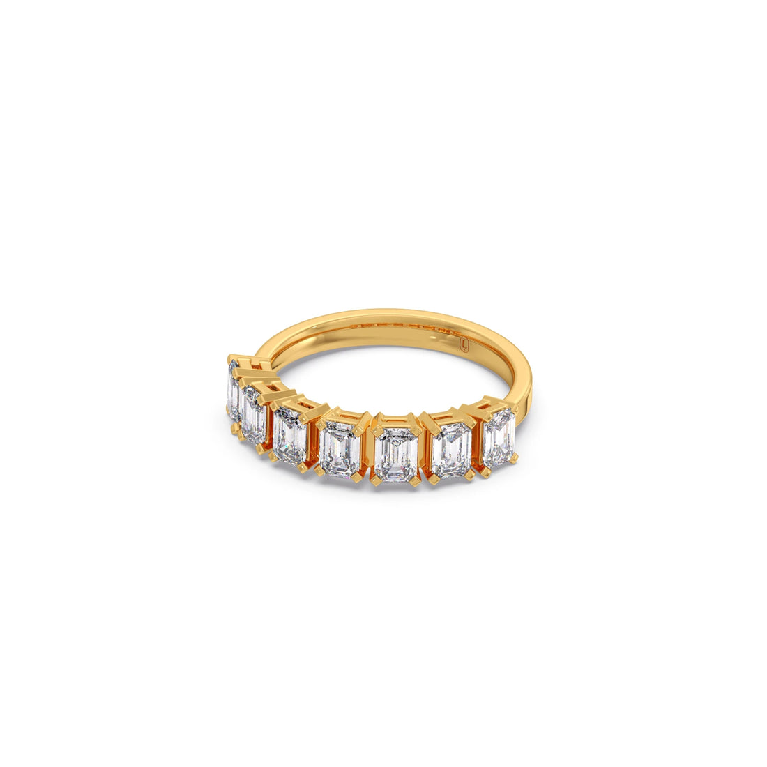 0.97ct Half Eternity Emerald Diamond Band