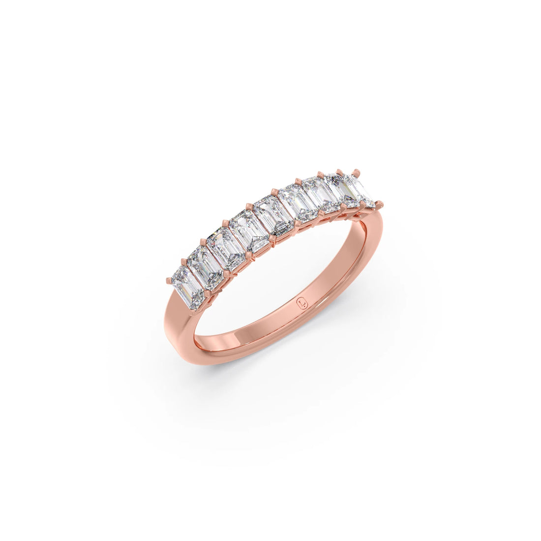 1.00ct Half Eternity Emerald Diamond Band