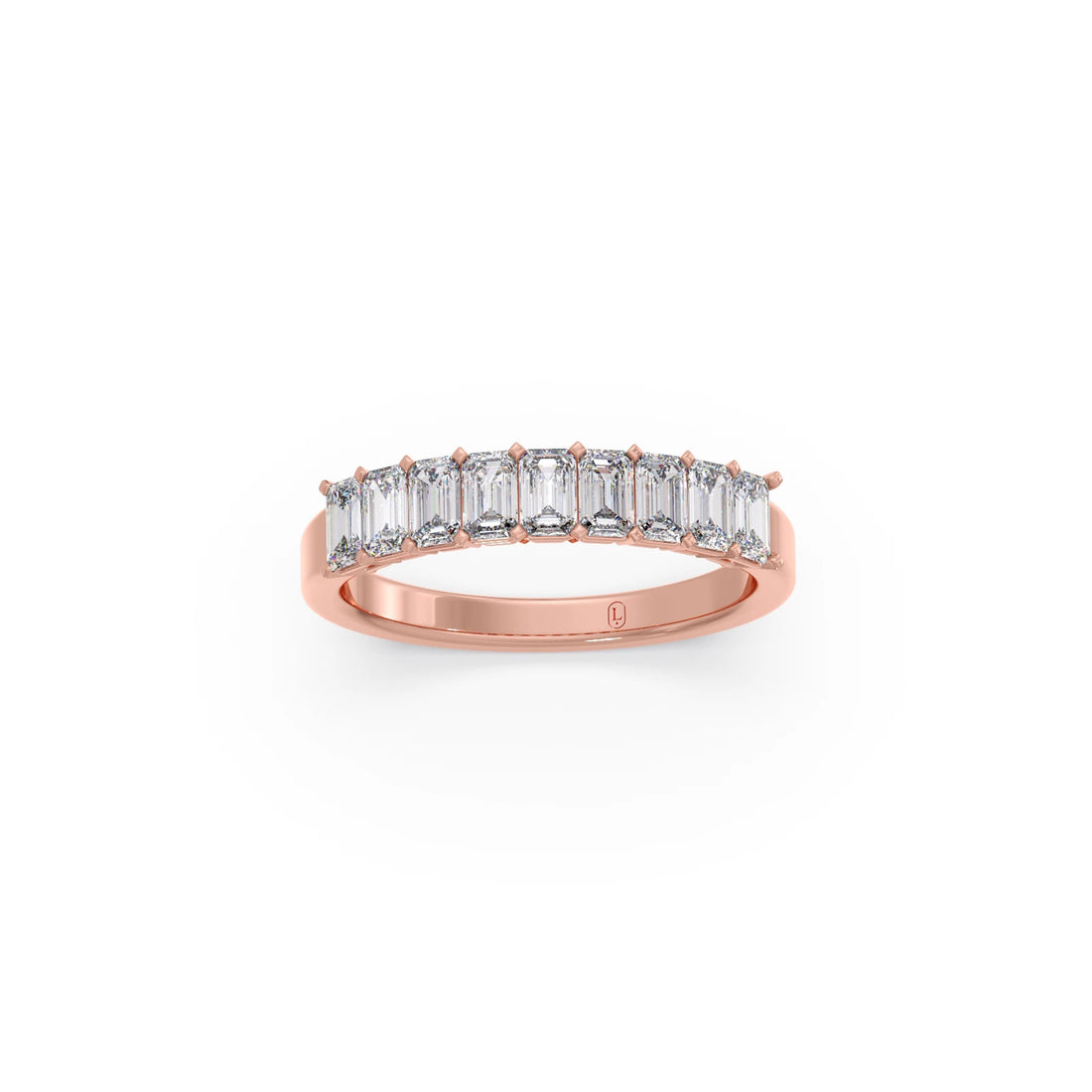 1.00ct Half Eternity Emerald Diamond Band