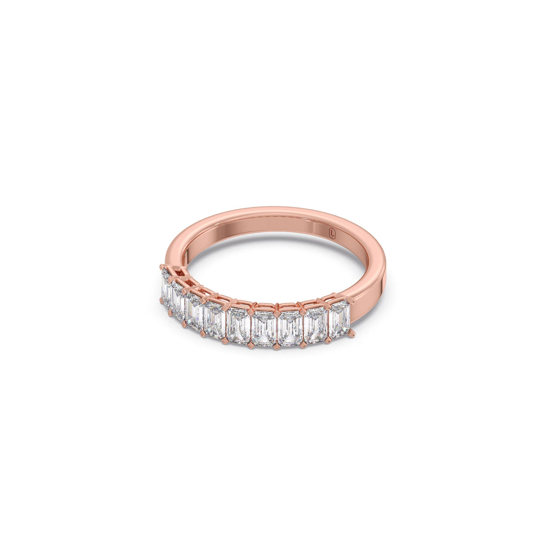 1.00ct Half Eternity Emerald Diamond Band