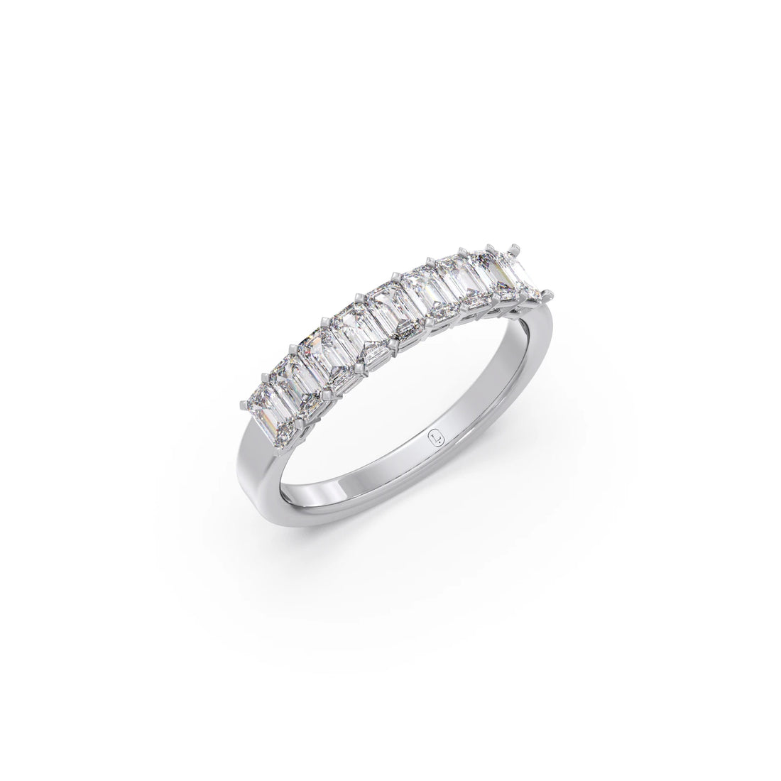 1.00ct Half Eternity Emerald Diamond Band