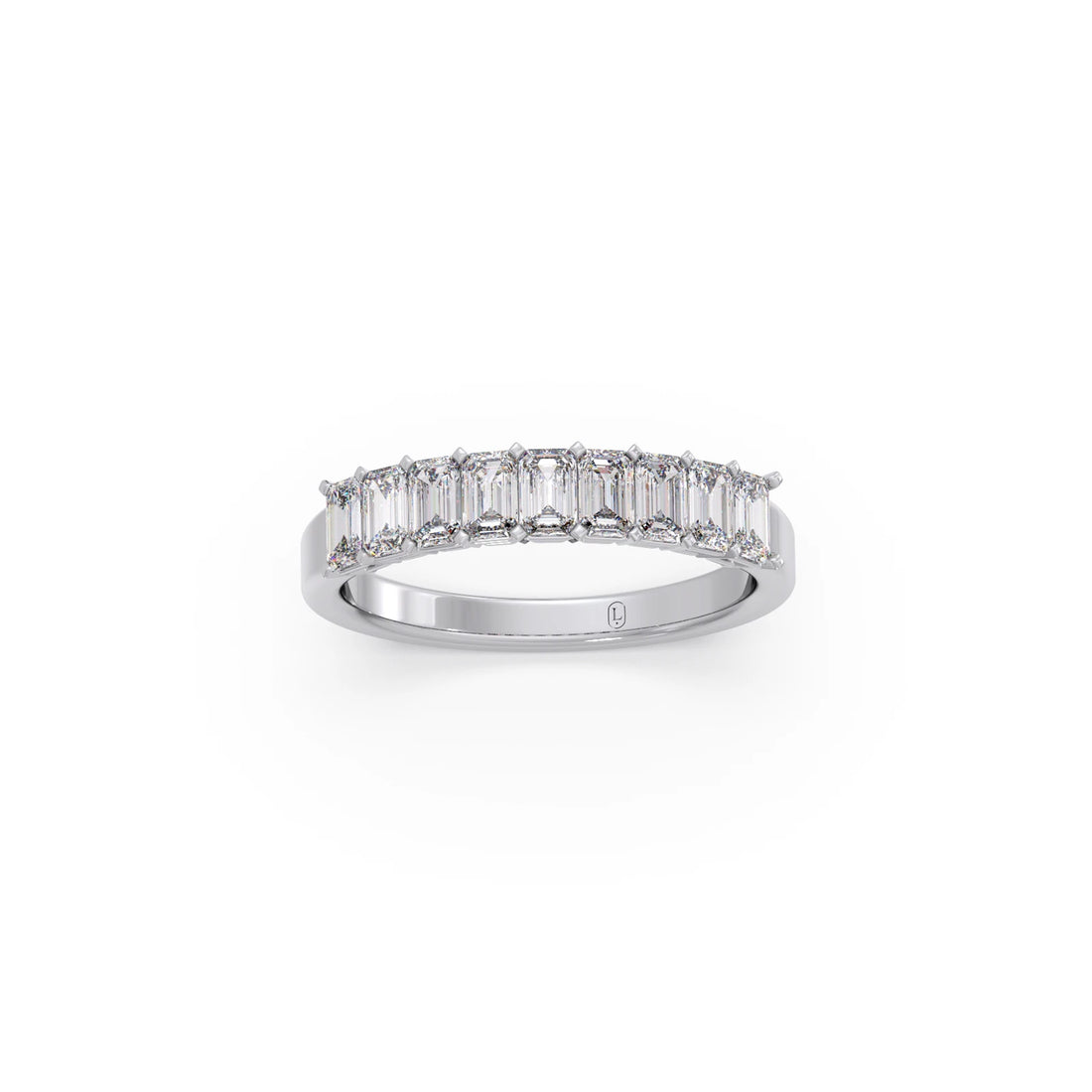 1.00ct Half Eternity Emerald Diamond Band