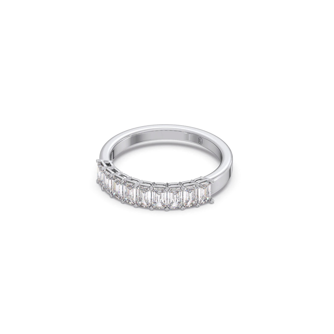 1.00ct Half Eternity Emerald Diamond Band