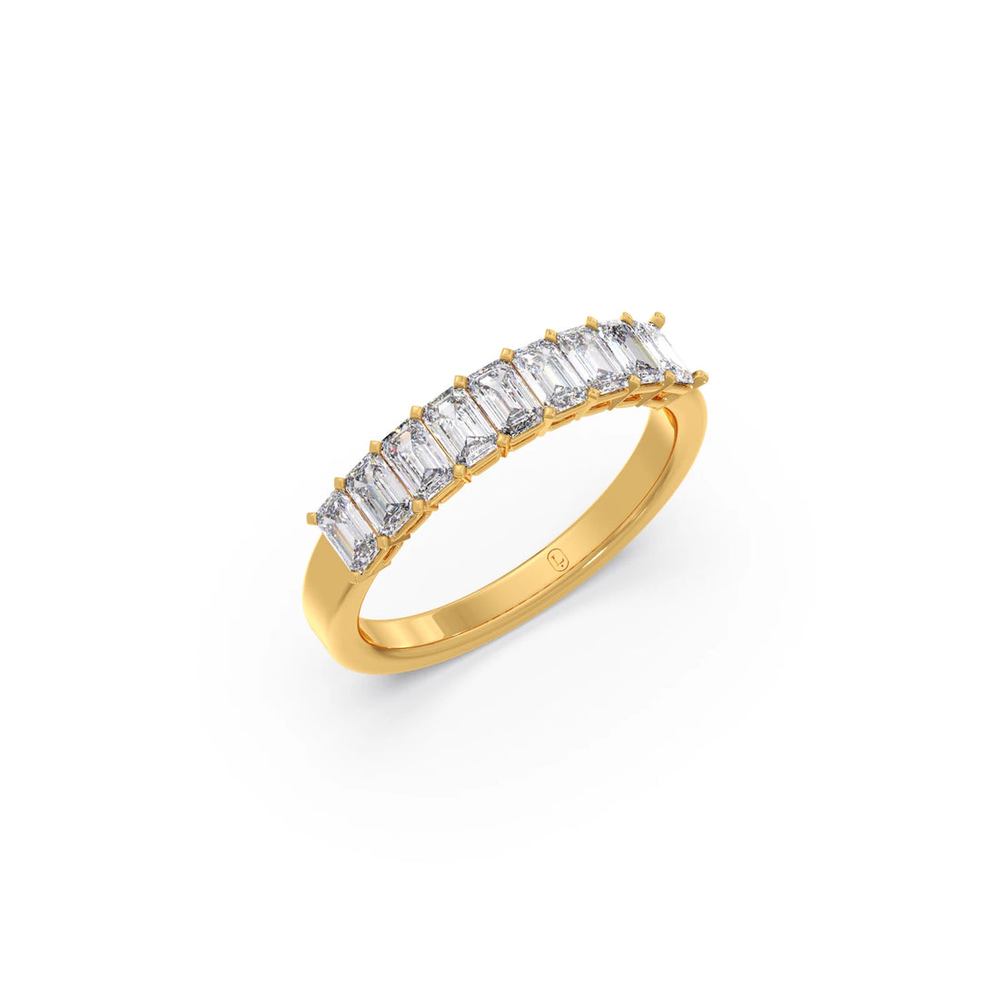 1.00ct Half Eternity Emerald Diamond Band