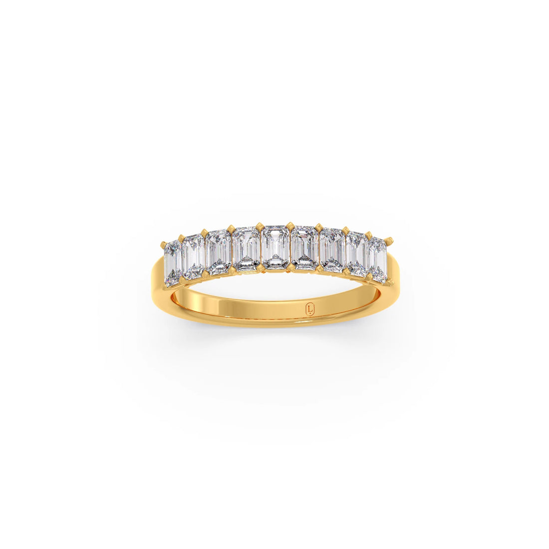 1.00ct Half Eternity Emerald Diamond Band