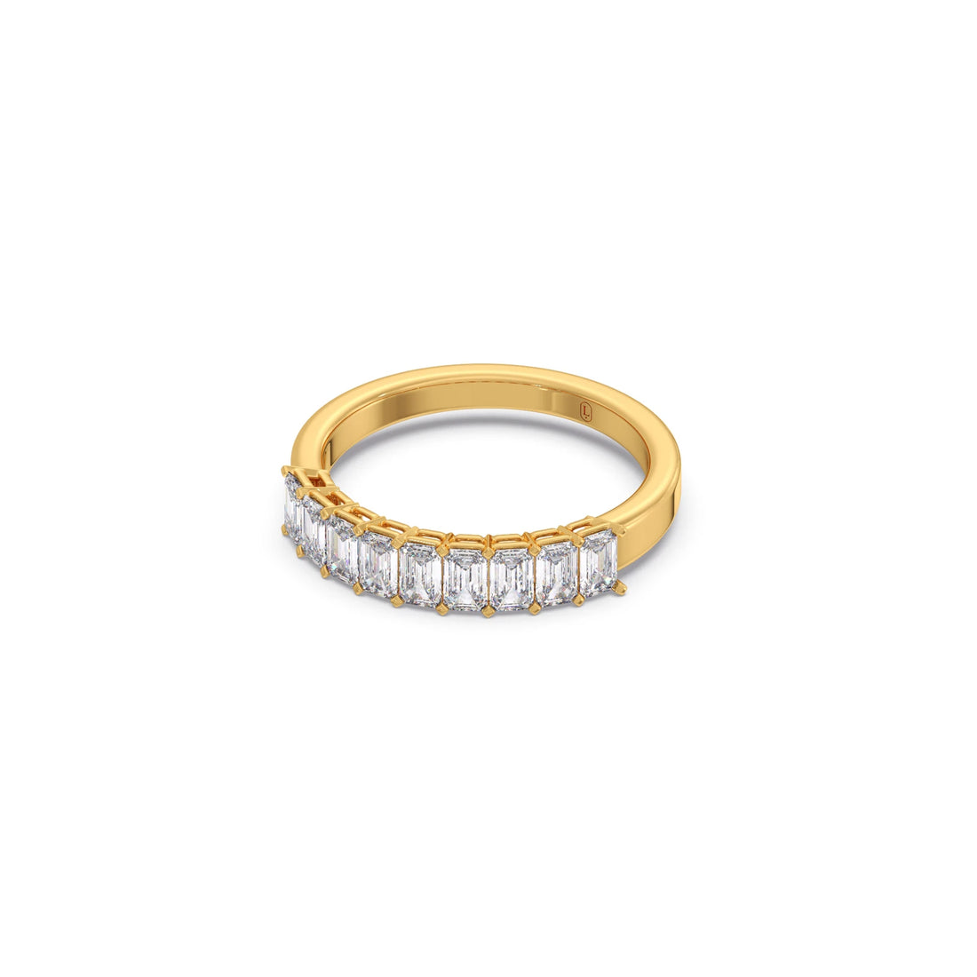 1.00ct Half Eternity Emerald Diamond Band