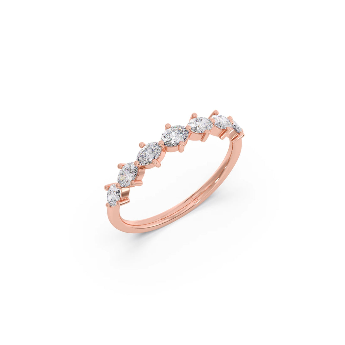 Half Eternity Oval Diamond Band 0.68Ct