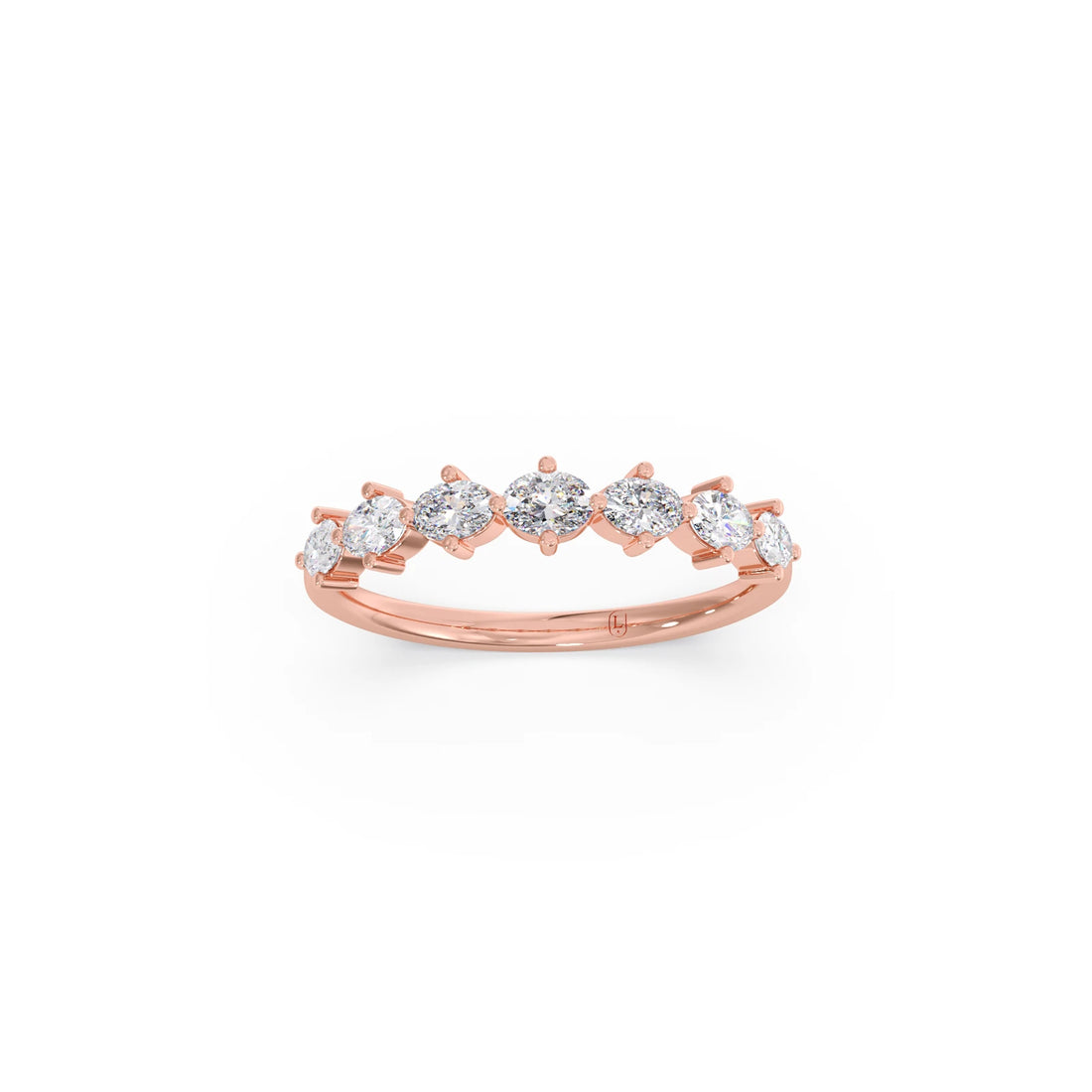 Half Eternity Oval Diamond Band 0.68Ct