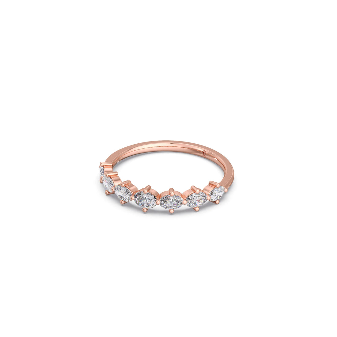 Half Eternity Oval Diamond Band 0.68Ct