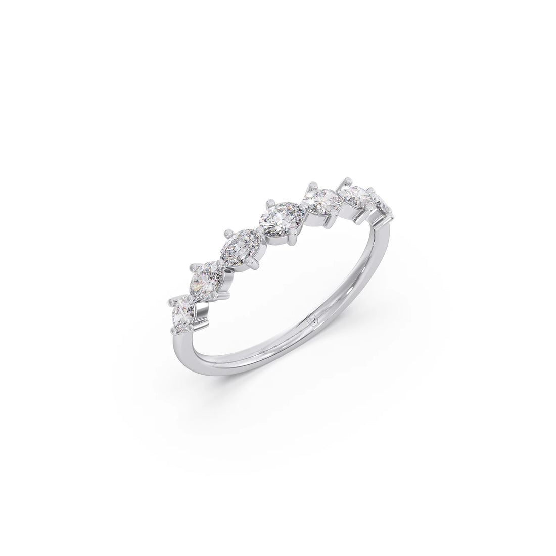 Half Eternity Oval Diamond Band 0.68Ct