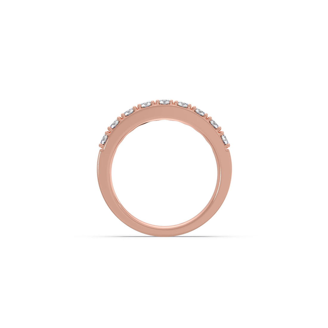 0.70Ct Half Eternity Round Diamond Band