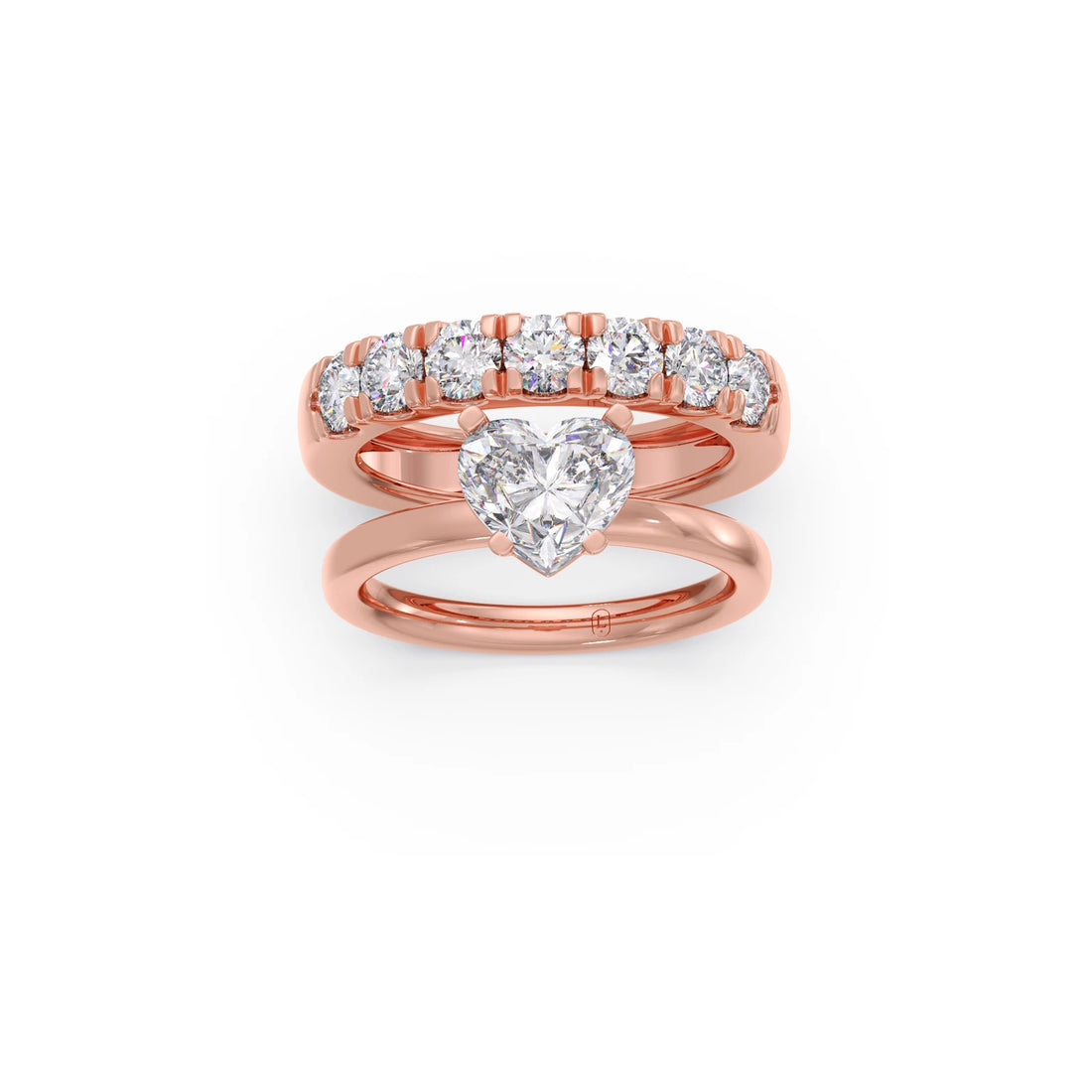 0.96ct Heart Diamond Stackable Ring