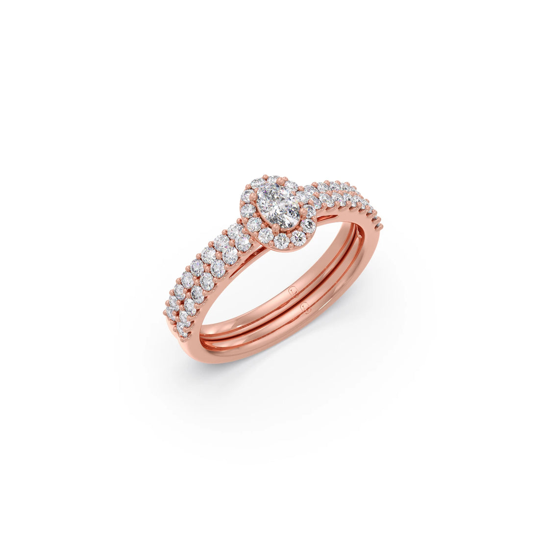 Oval Diamond Cluster Stackable Ring