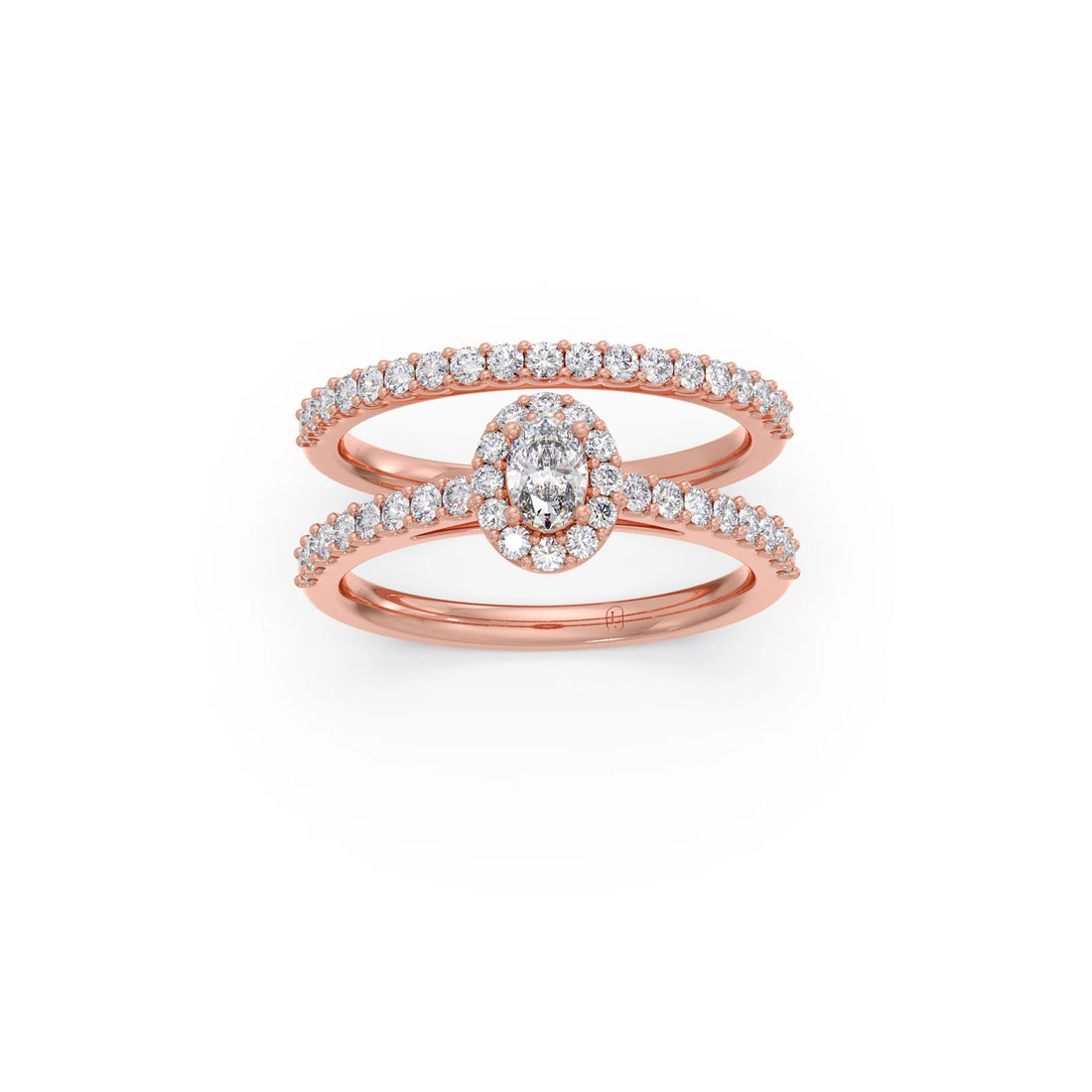 Oval Diamond Cluster Stackable Ring