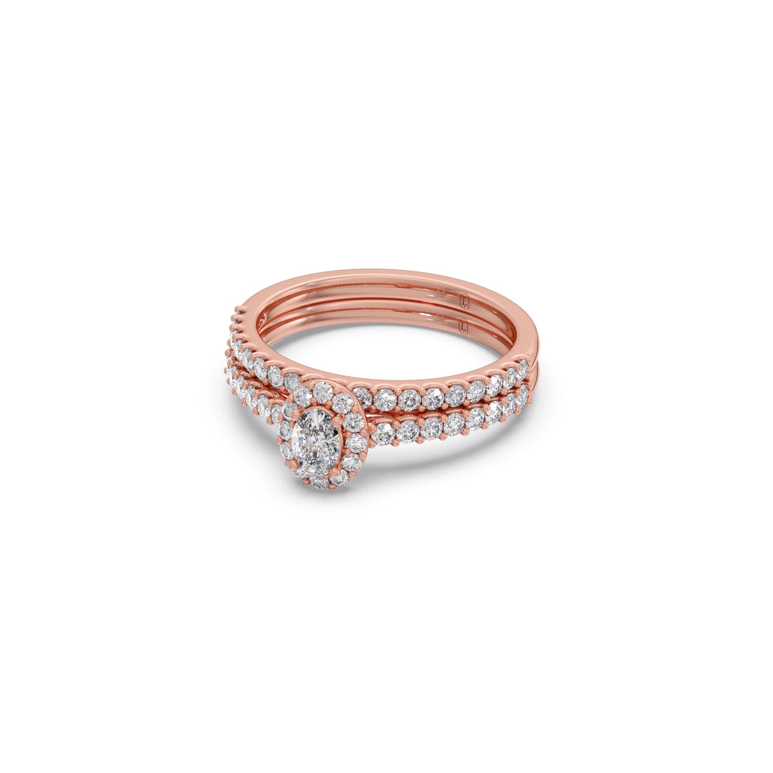 Oval Diamond Cluster Stackable Ring