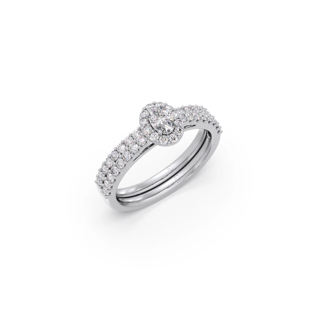 Oval Diamond Cluster Stackable Ring