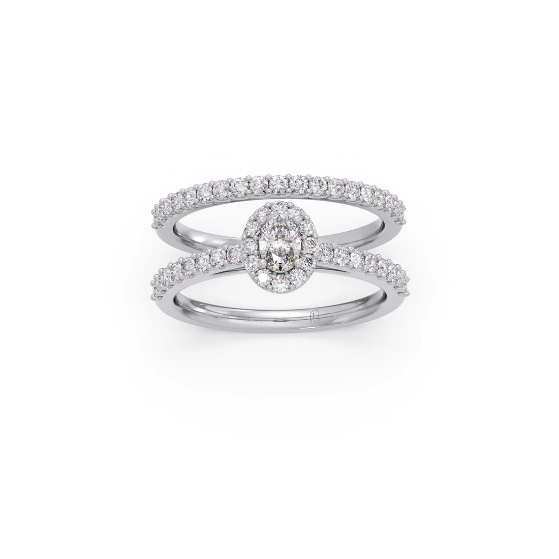 Oval Diamond Cluster Stackable Ring