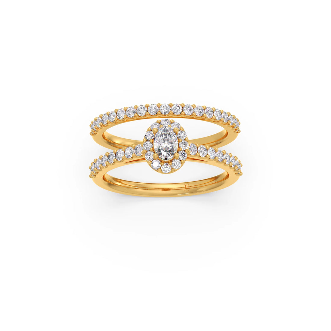 Oval Diamond Cluster Stackable Ring