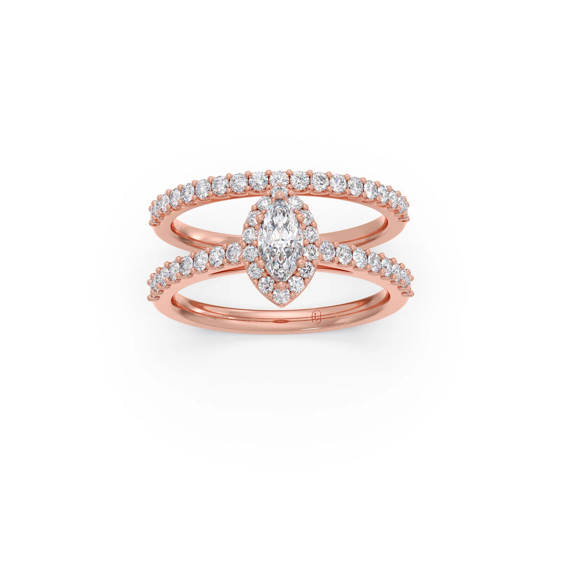 Marquise and Round Diamond Pave Stackable Ring