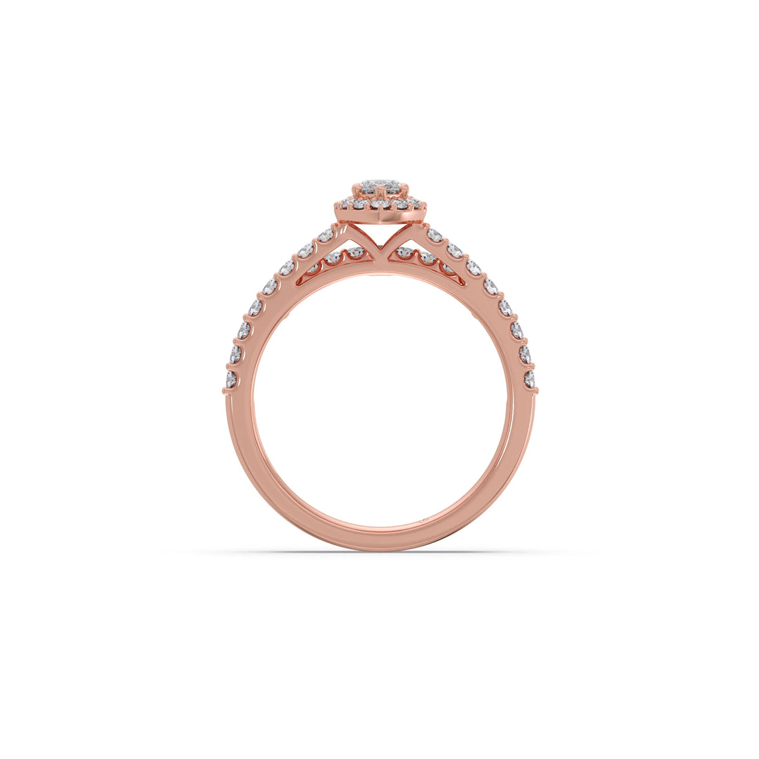 Marquise and Round Diamond Pave Stackable Ring