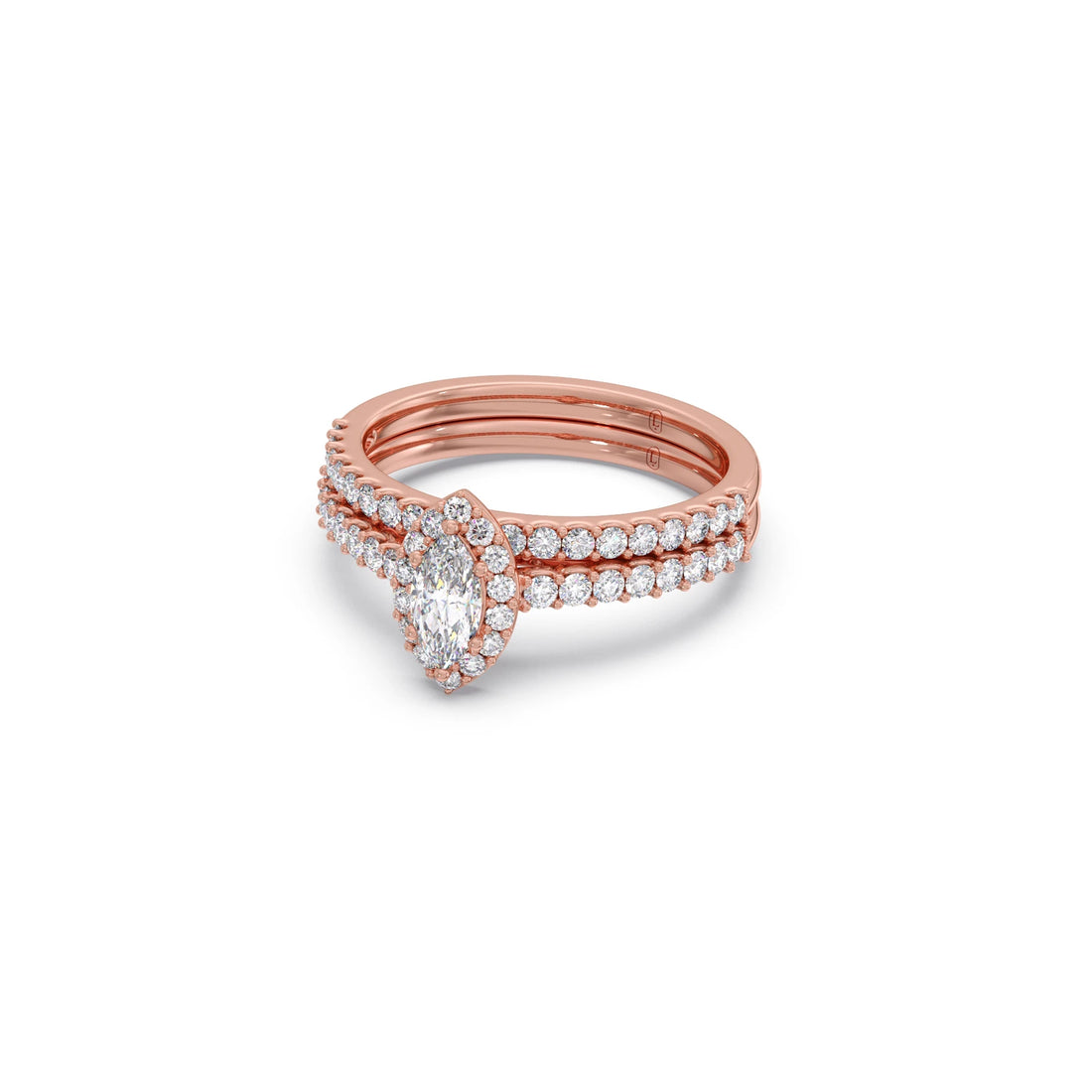 Marquise and Round Diamond Pave Stackable Ring
