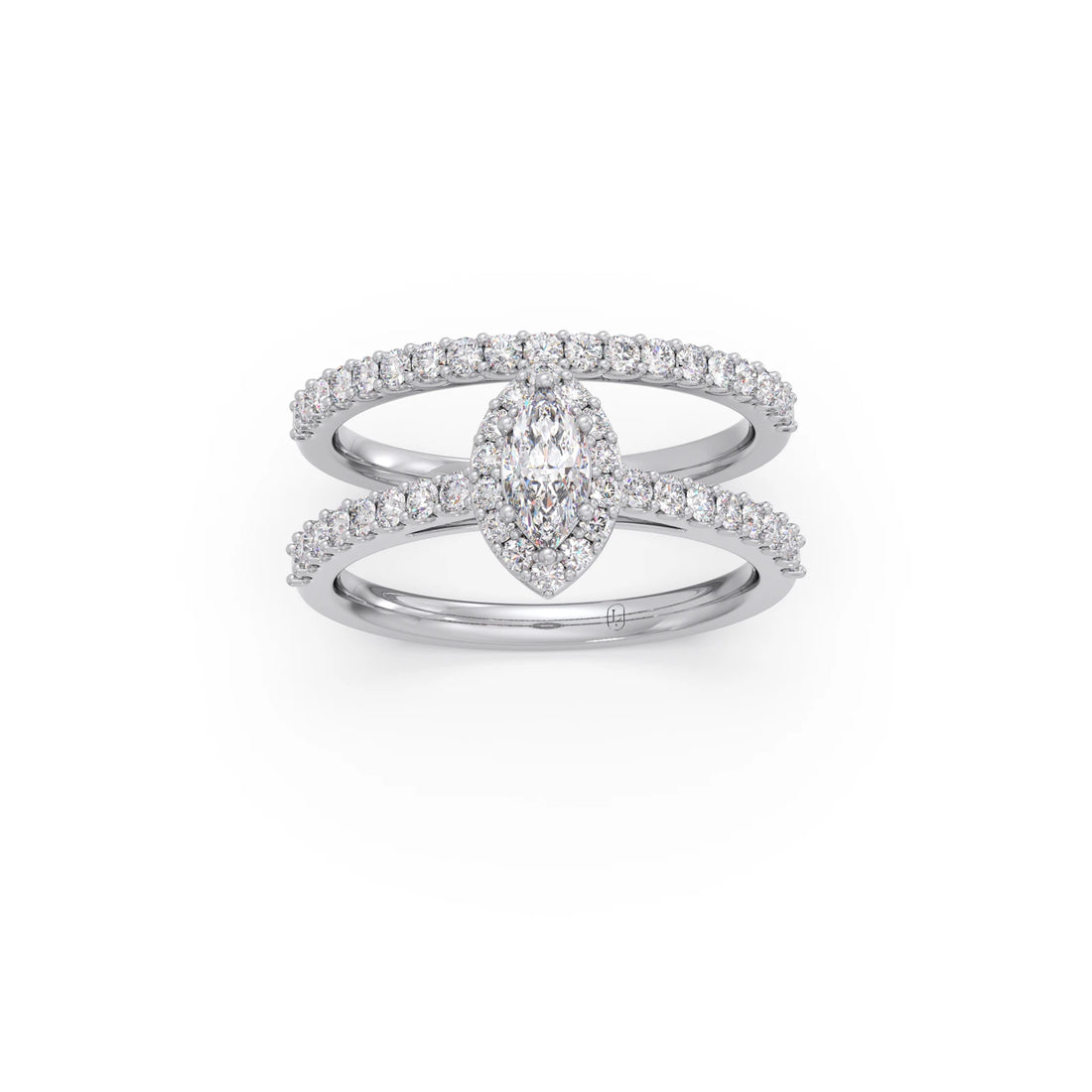 Marquise and Round Diamond Pave Stackable Ring